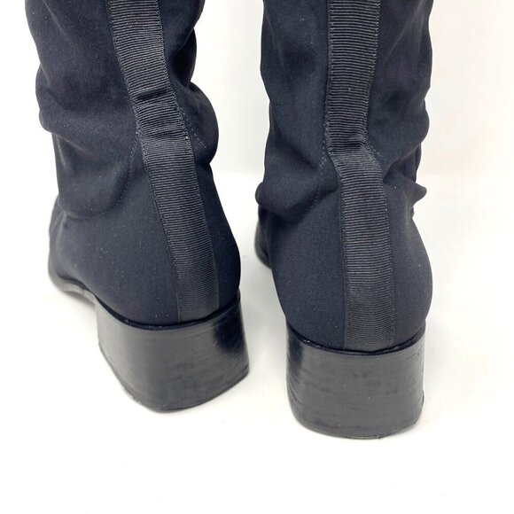 Vintage Stuart Weitzman Microstretch Fabric  Over The Knee Pull On Boots Size 7 - Picture 6 of 16